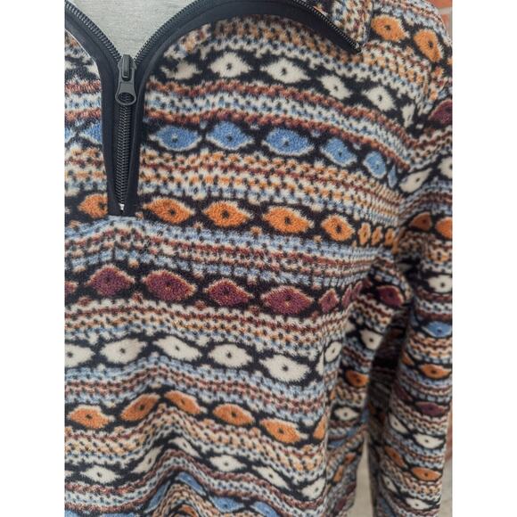 PACSUN Southwestern Aztec Fleece 1/4 Zip Jacket Coat Men's M - Picture 2 of 5